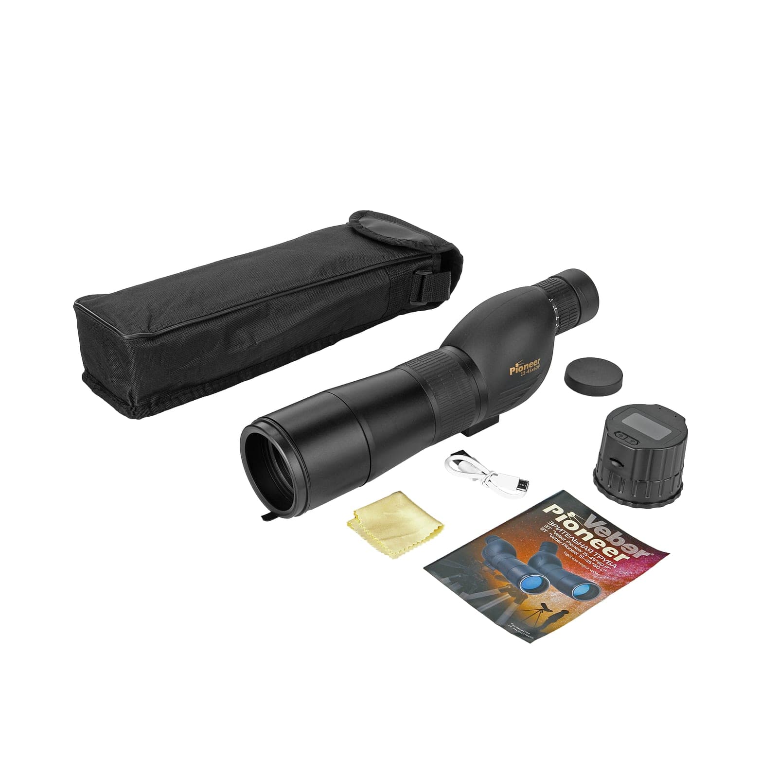 Цифровая зрительная труба Veber PioneerDigital 15-45*60 РD2 с WiFi
